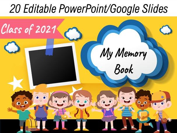 Virtual End of the Year Memory Book for Preschool, TK, Kindergarten to 5th Grade