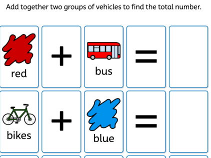 Adding Groups of Vehicles – Maths Worksheets (2 Worksheets, 8 Questions)