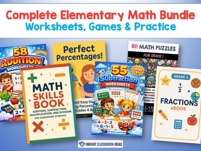 Complete Elementary Math Bundle: Worksheets, Games & Practice