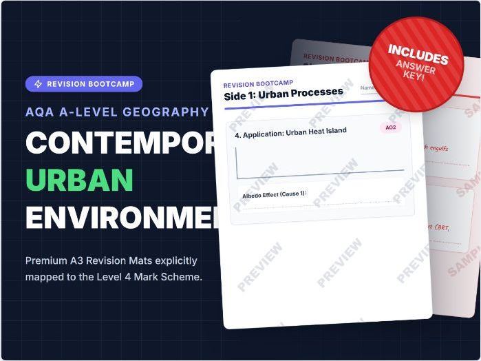 AQA A Level Geog CUE revision skills placemat