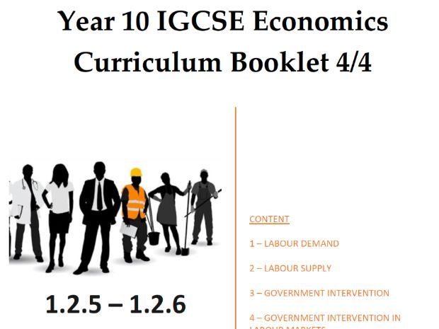 Year 10 IGCSE Economics Curriculum Booklet 4 (Edexcel)