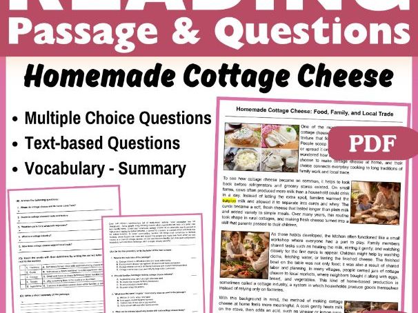 Cottage Cheese: Social Studies Reading Comprehension Passage
