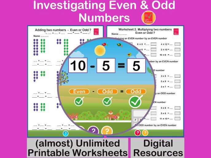 Investigating Even & Odd Numbers with addition, subtraction, multiplication & division