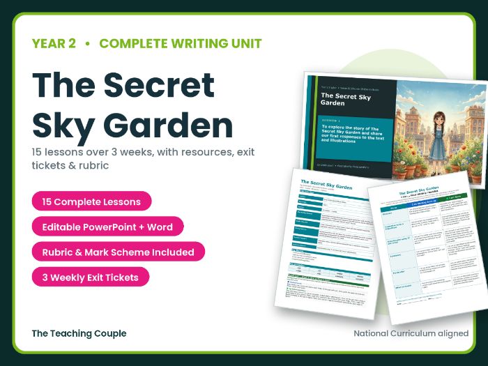 The Secret Sky Garden | Year 2 English Unit | 15 Complete Lessons + Resources + Mark Scheme