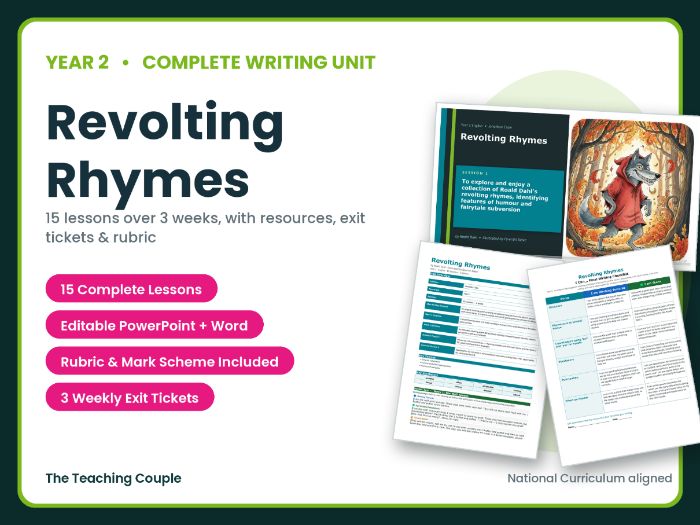 Revolting Rhymes | Year 2 English Unit | 15 Complete Lessons + Resources + Mark Scheme