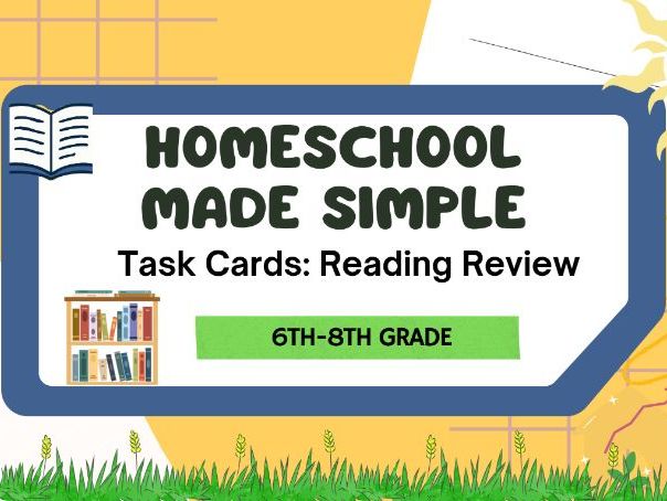 Task Cards | Reading Review | Grades 6th-8th