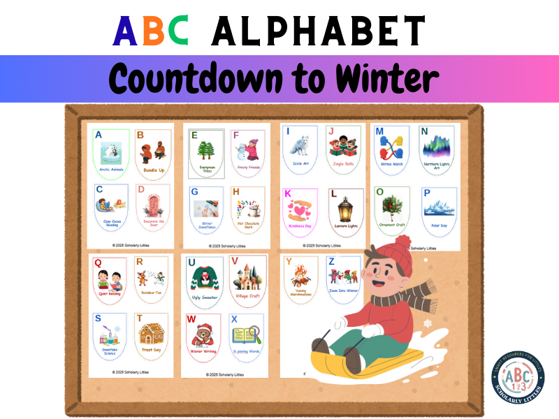 Customizable ABC Countdown to Winter