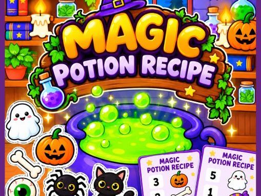 Halloween Counting Game  Magic Potion Recipe  Preschool Math Center 1–5