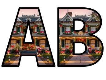 Modern Christmas Home Lettering Set Display Title Letters Numbers Signs