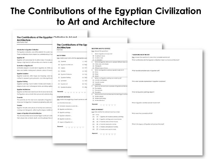 The Contributions of the Egyptian Civilization to Art and Architecture