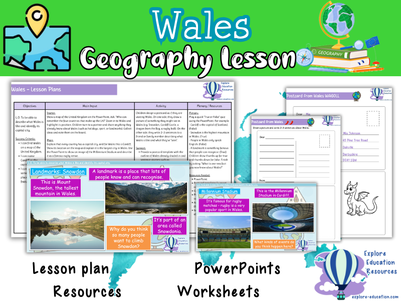 Wales - KS1 Geography Lesson Identifying Capital City and Key Features