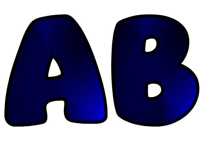 Blue Black Gradient Lettering Set for Classroom Display | Upper & Lowercase, 0-9 and Signs