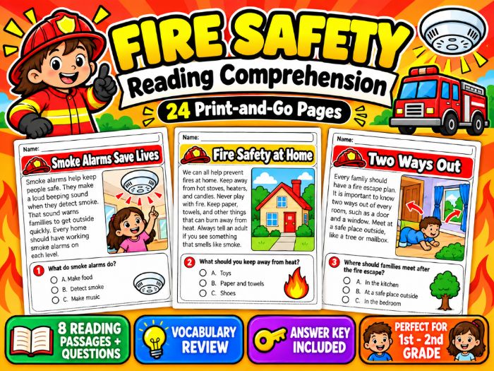 Fire Safety Reading Comprehension Passages