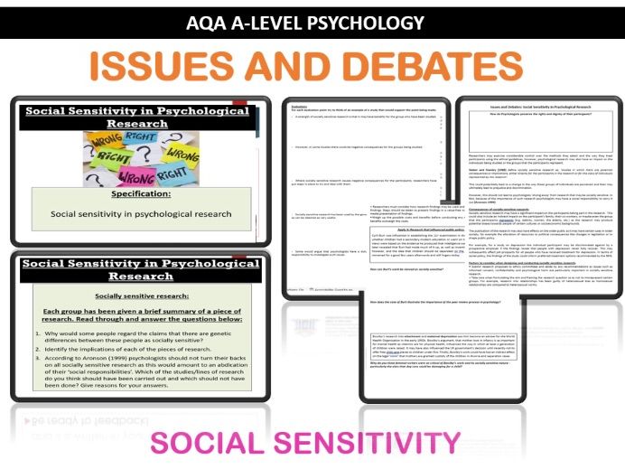 AQA A Level Psych - Issues and Debates (Social sensitivity)