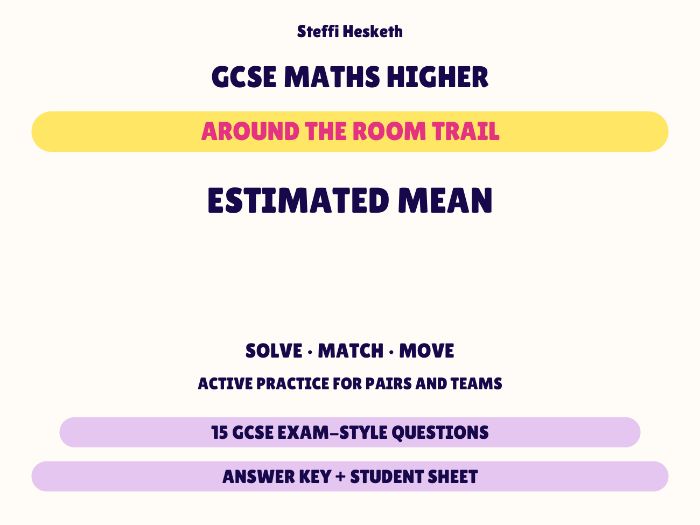 GCSE Higher Maths Estimated Mean | Around the Room Trail