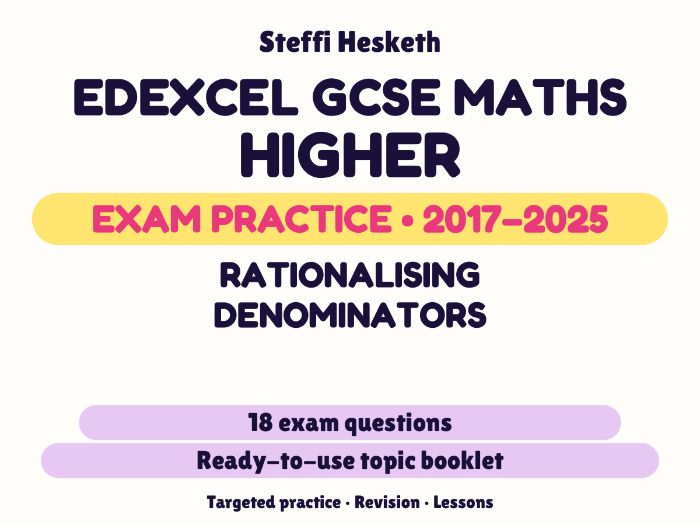 Edexcel GCSE Maths Higher: Rationalising denominators Exam Questions | 2017-2025