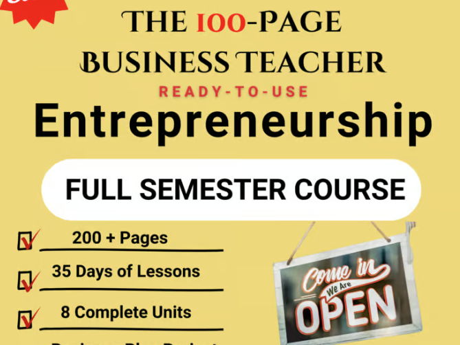 Entrepreneurship | Full Semester | Shark Tank Project | Editable Lessons