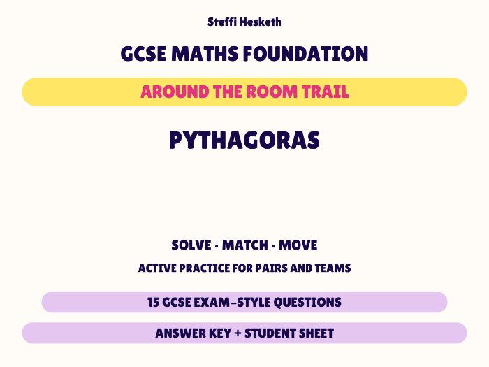 GCSE Foundation Maths Pythagoras | Around the Room Trail