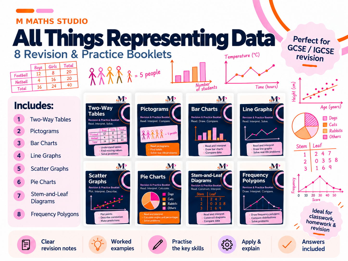 All Things Representing Data | Revision Booklet Bundle