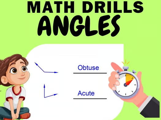 Classifying Angles Worksheets & Timed Math Tests | Practice for 4th, 5th, 6th Gr