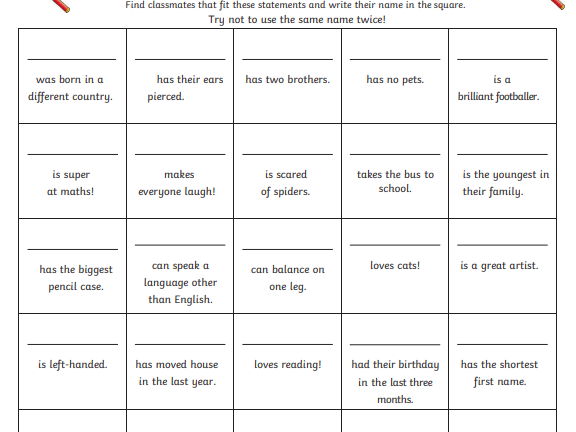 get to know your classmates