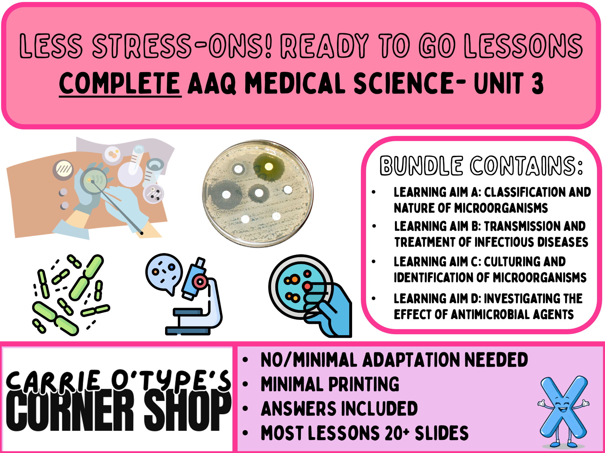 Unit 3: Practical Microbiology and Infectious Diseases - FULL UNIT AAQ Pearson Medical Science
