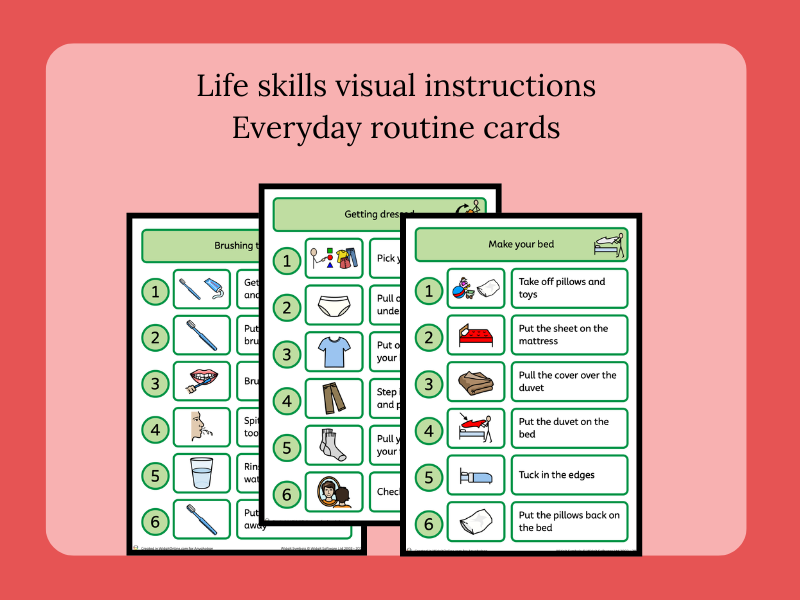 Life Skills Visual Instructions | Everyday Routine Cards
