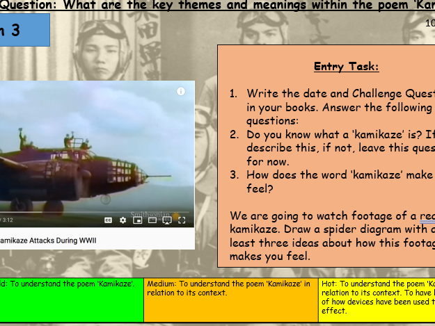  Kamikaze Differentiated Poetry Lesson Teaching Resources