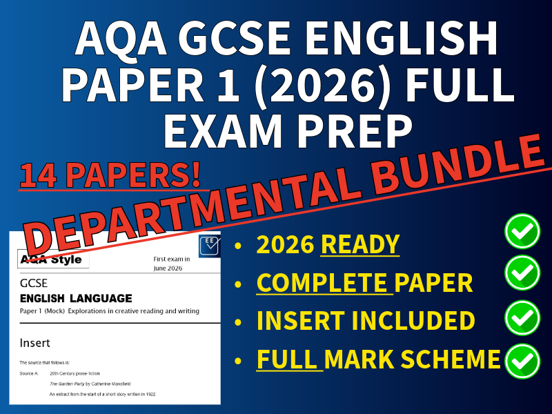 AQA Style GCSE 14 Paper Practice Bundle Pack of English Language Paper - 2026 Ready