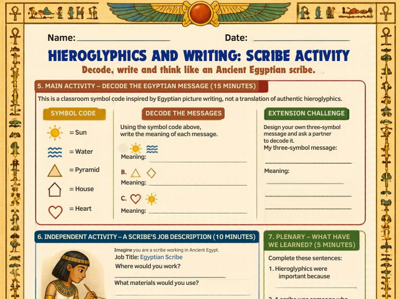 Ancient Egypt Worksheet Bundle | KS2 History | The River Nile, Pharaohs ...