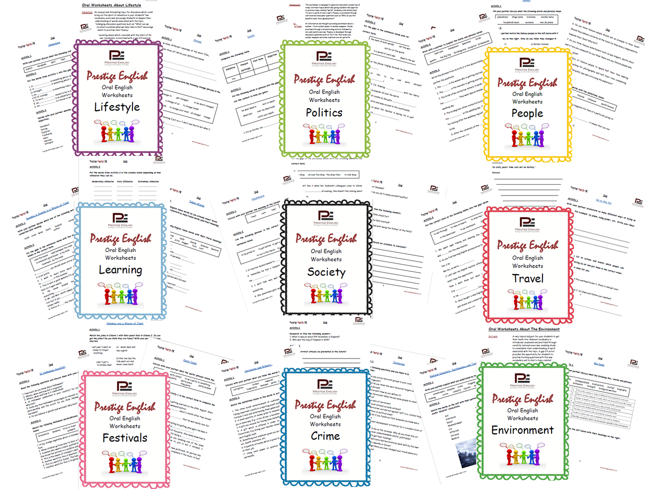 Oral/Speaking/Conversation English Workbooks - FULL BUNDLE - 9 Books