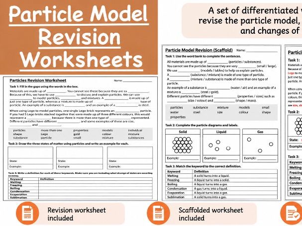 KS3 Particle model revision worksheets