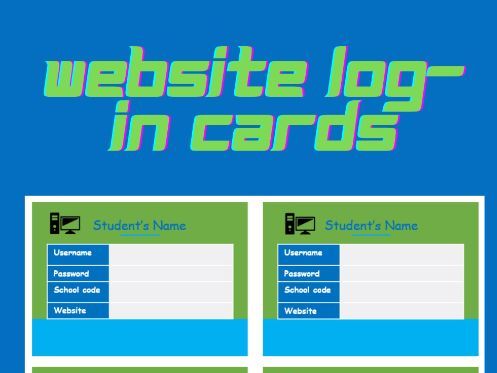 Editable Website Log-in Cards