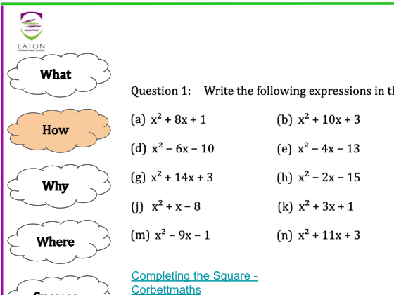 Completing the Square to Solve Quadratics