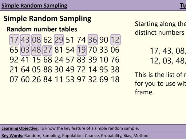 GCSE Stats - 01.06 Random Sampling - Statistics