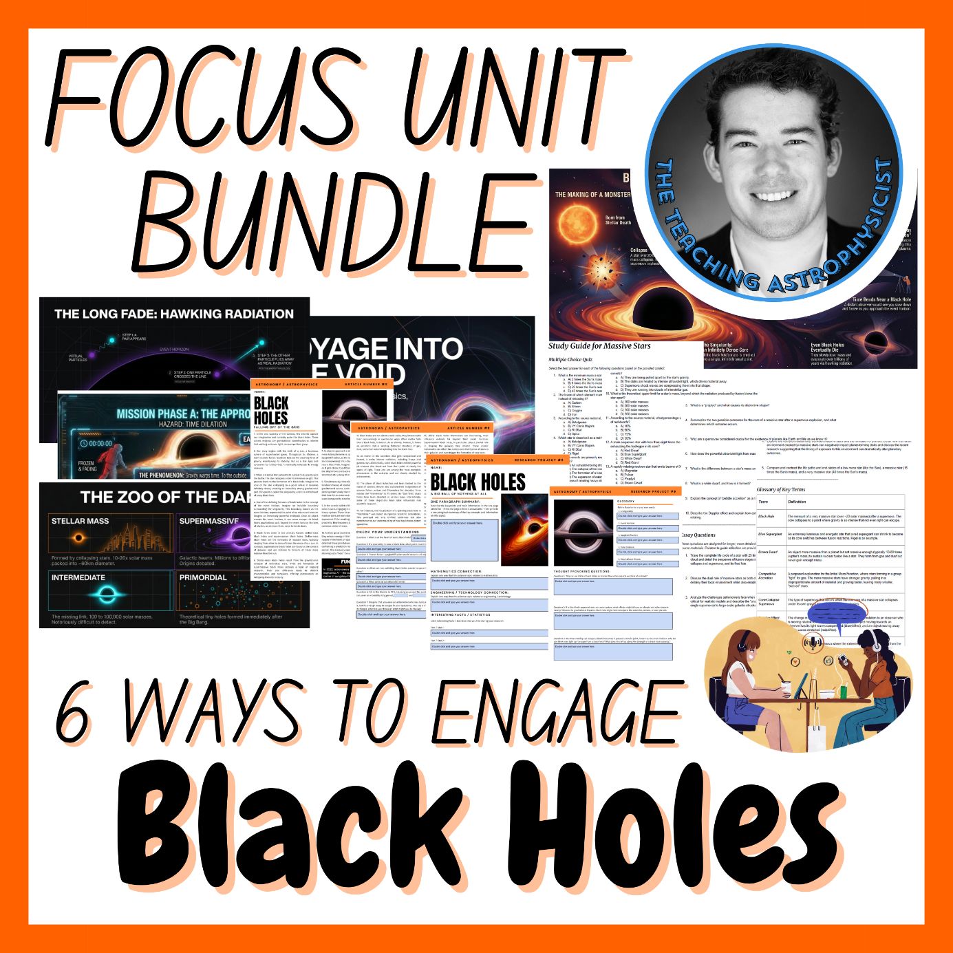 Black Holes | Focus Unit Bundle | 6 Resources inc. Quiz | Space Science Set