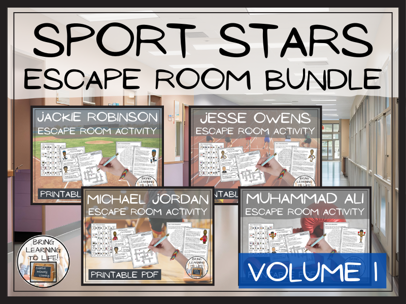 Sport Stars Volume 1 Escape Room Activity Bundle | Year 5 or Year 6