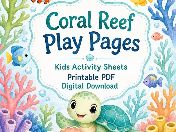 Coral Reef Activity Sheets for Kids