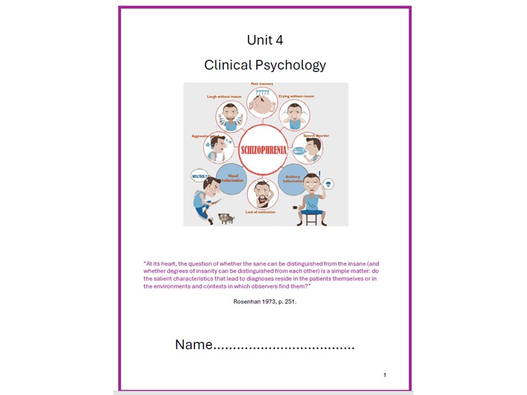 IAL Edexcel Psychology Unit 4: Clinical