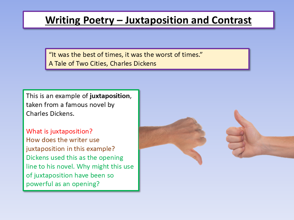 Poetry Writing Juxtaposition
