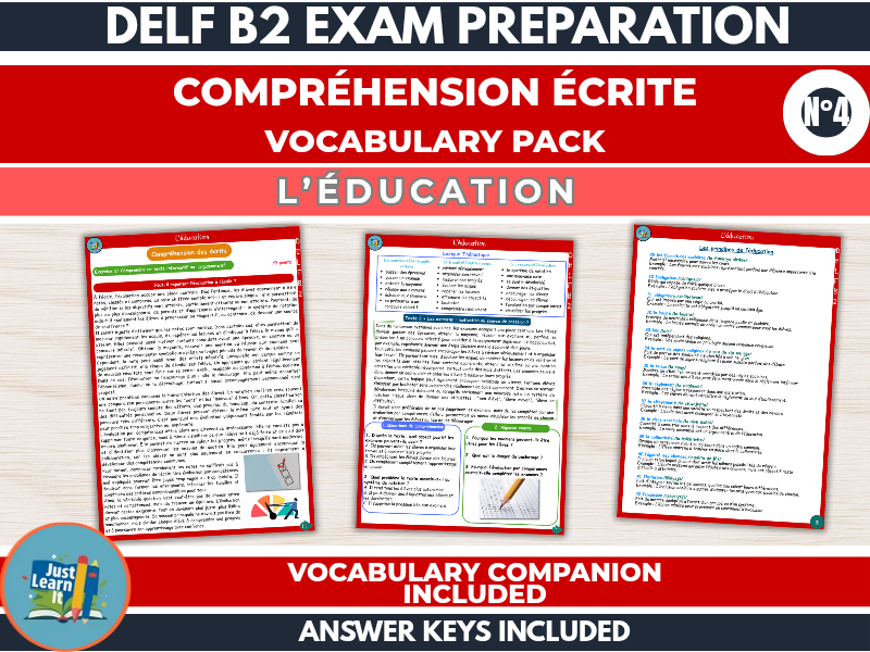 DELF B2 French Reading Vocabulary– Education