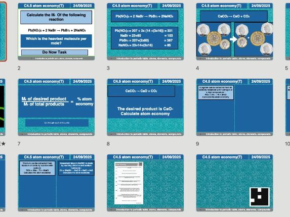 AQA GCSE Chemistry C4.5 – Atom Economy (T) | Editable Lesson, Worksheets & Answers + Free AI Marking