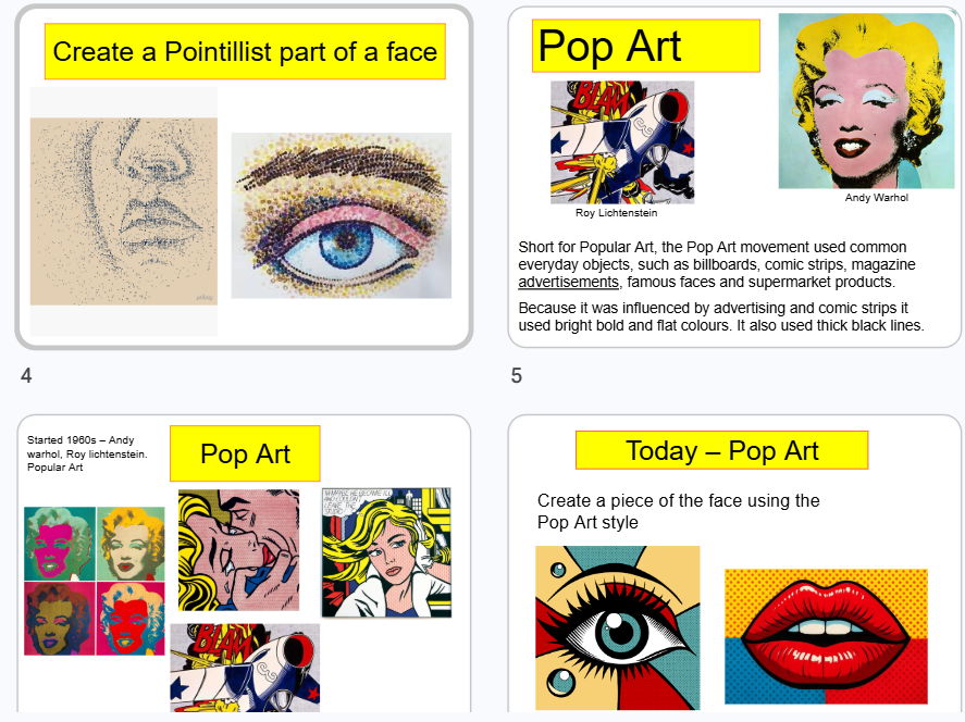 Art self-portrait project using four art styles