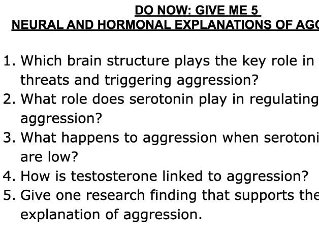 Genetic explanations of aggression - PowerPoint lesson