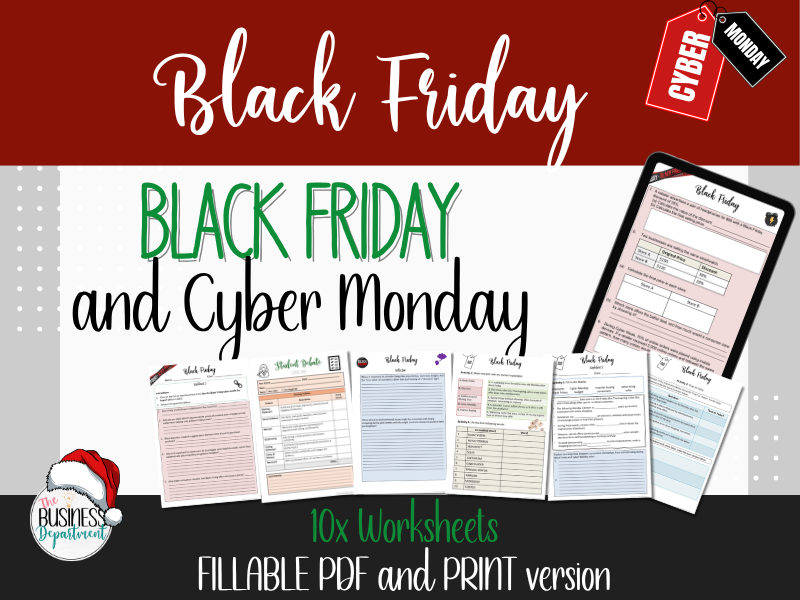 Black Friday and Cyber Monday Full Lesson Pack | Sales, Advertisments, Consumers
