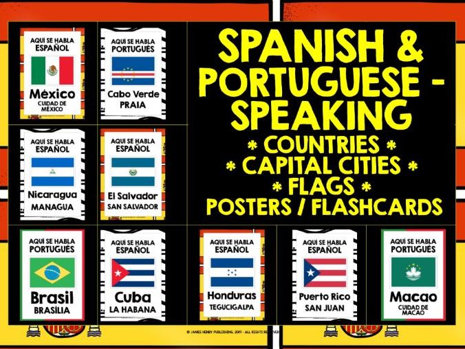 SPANISH & PORTUGUESESPEAKING COUNTRIES POSTERS Teaching Resources