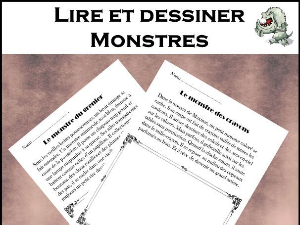 Lire et dessiner - Monstres (10 textes) / Read and Draw - Monsters