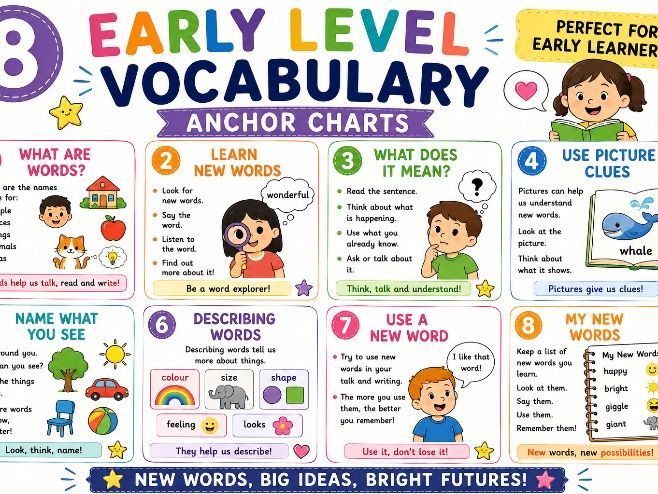 Early Vocabulary Early Level Anchor Charts