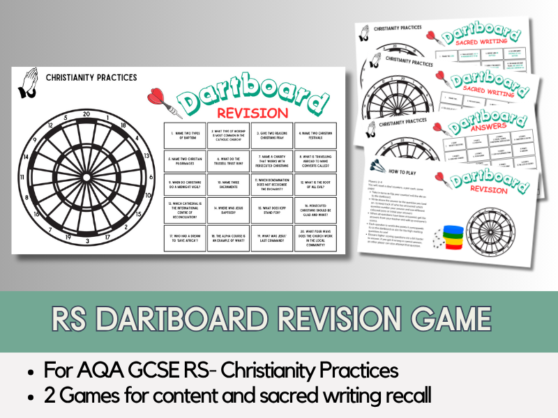 Dartboard Revision Game – GCSE RS Christianity Practices