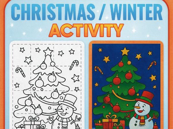 Christmas Collaborative Coloring Poster | 20-Page Classroom Team Activity Winter Holiday Art Project